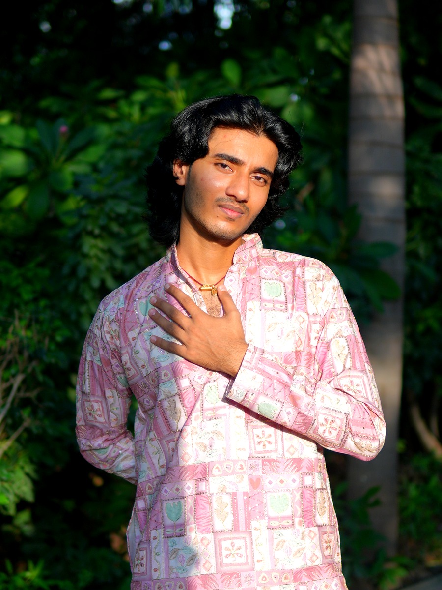 Day 2 - Rose quartz pink geometric print kurta
