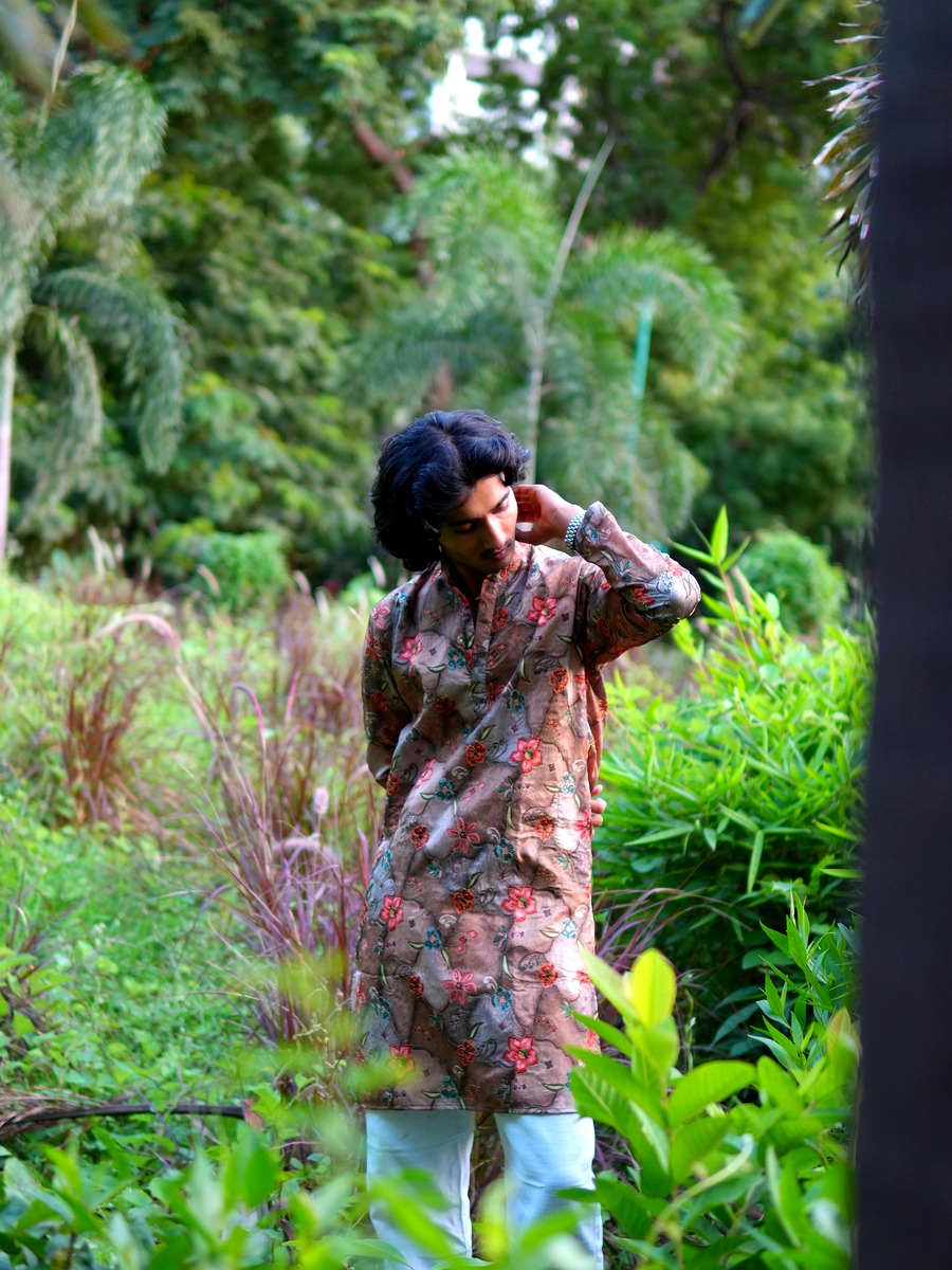 Day 5 - Earth ochre earthy print cotton kurta